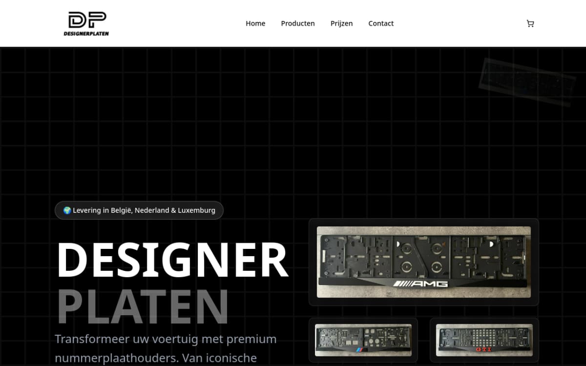 Screenshot van de Designer Platen website gebouwd door CodeMeesters